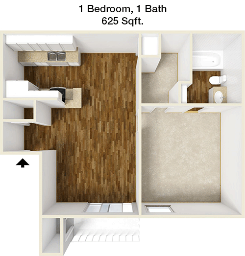 625 sq ft floorplan layout
