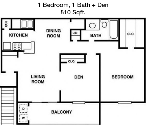 810 sq ft floorplan layout