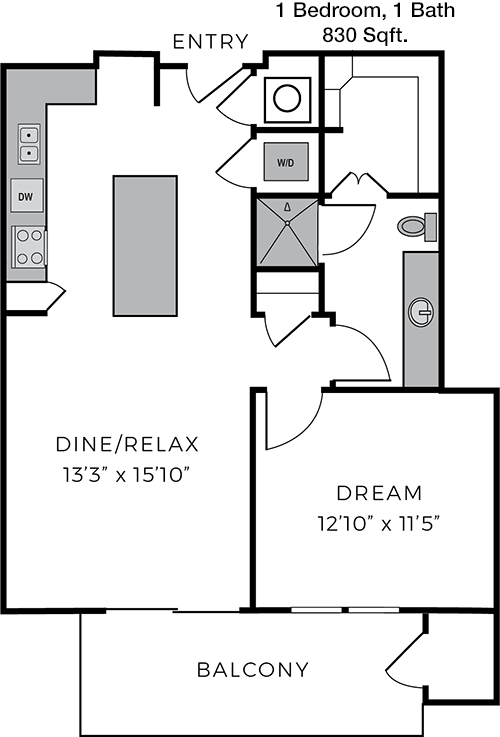 830 sq ft floorplan layout