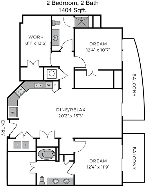 1,404 sq ft floorplan layout