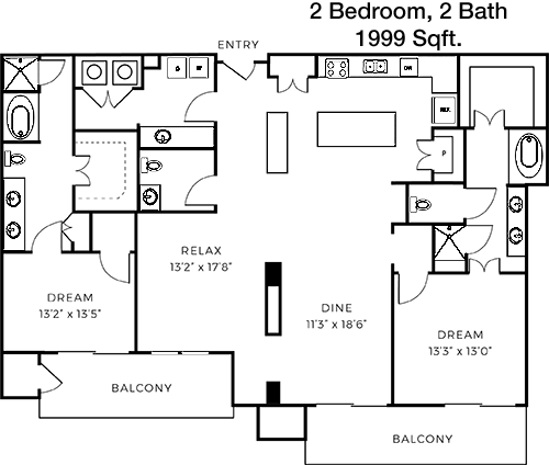 1,999 sq ft floorplan layout