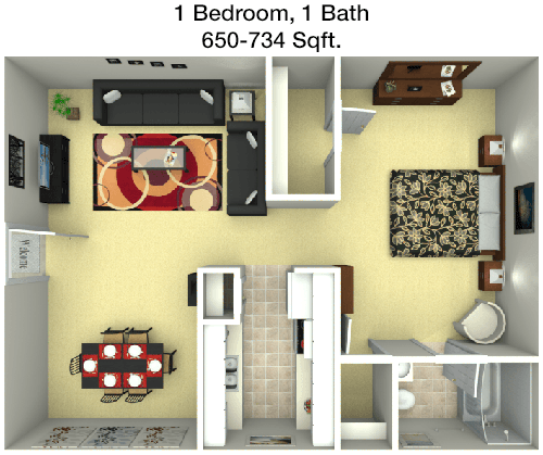 650 sq ft floorplan layout
