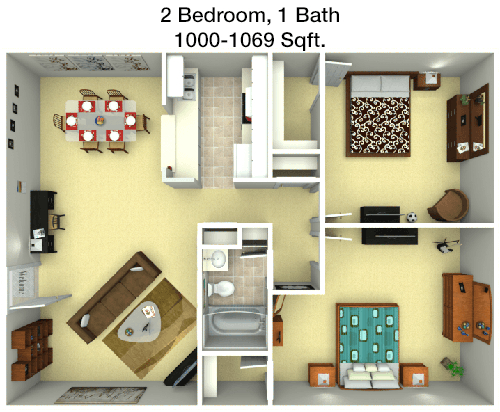 1,000 sq ft floorplan layout