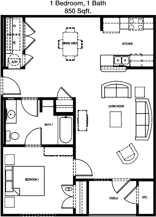 850 sq ft floorplan layout