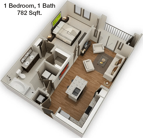 782 sq ft floorplan layout