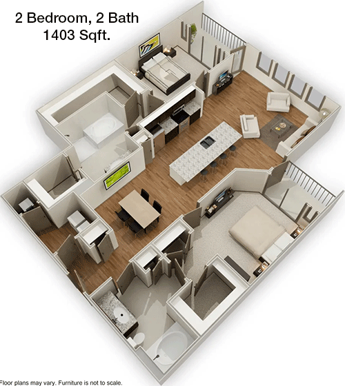 1,403 sq ft floorplan layout