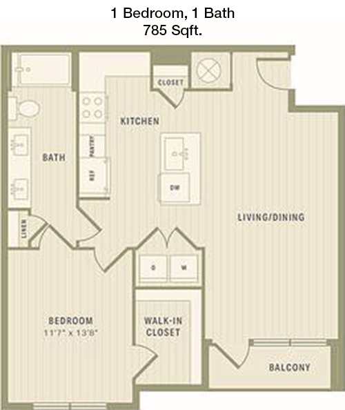 785 sq ft floorplan layout