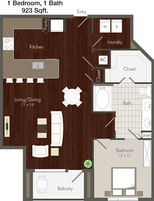 923 sq ft floorplan layout