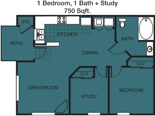 750 sq ft floorplan layout
