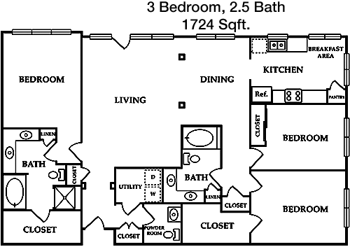 1,724 sq ft floorplan layout