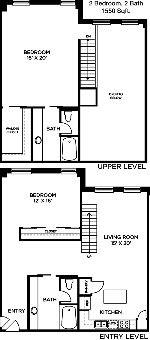 1,550 sq ft floorplan layout