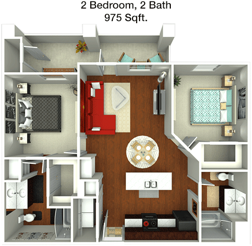 975 sq ft floorplan layout