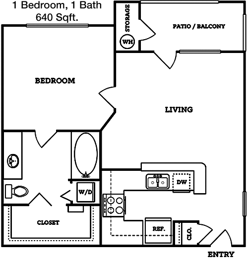 640 sq ft floorplan layout