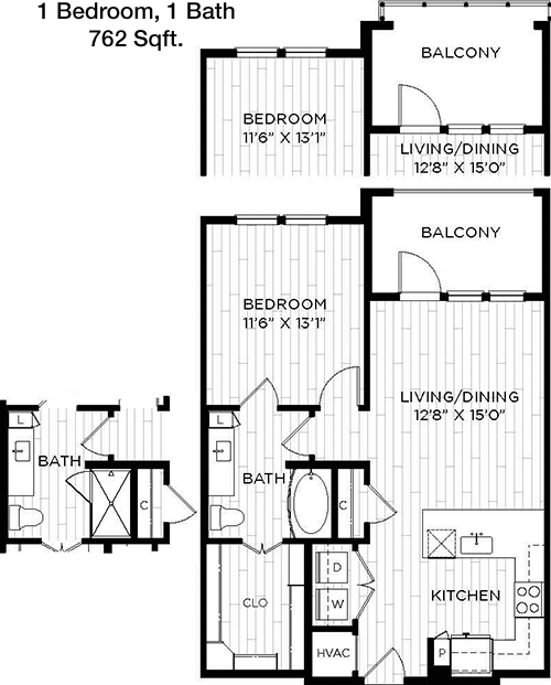 762 sq ft floorplan layout