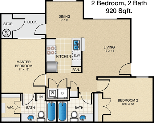 920 sq ft floorplan layout