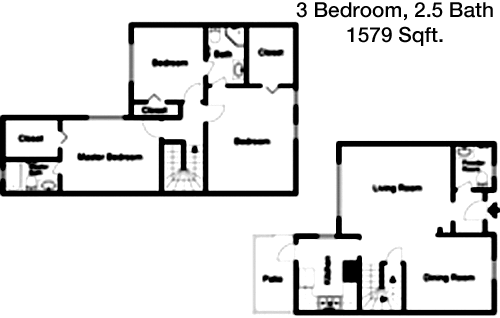 1,579 sq ft floorplan layout