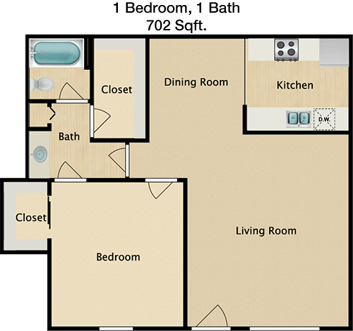 702 sq ft floorplan layout