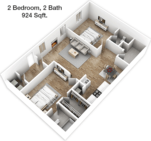 924 sq ft floorplan layout