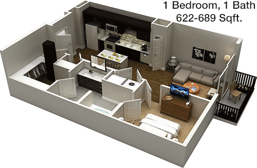 622 sq ft floorplan layout
