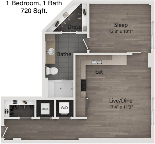 720 sq ft floorplan layout