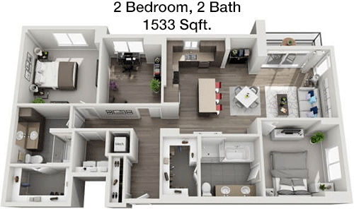 1,533 sq ft floorplan layout