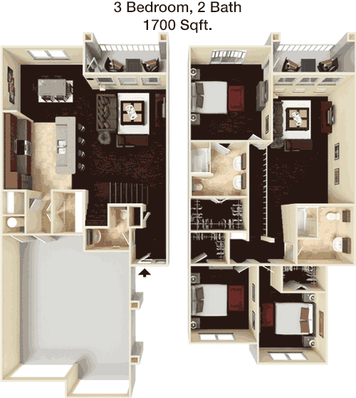 1,700 sq ft floorplan layout