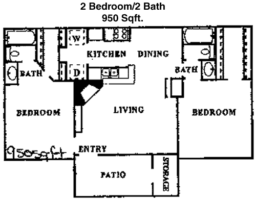 950 sq ft floorplan layout