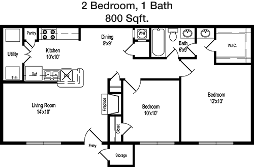 800 sq ft floorplan layout