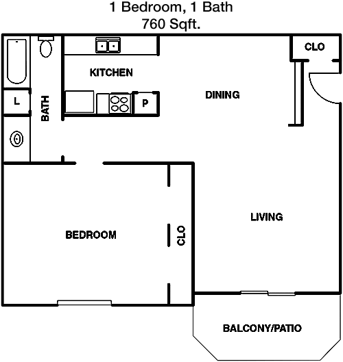 760 sq ft floorplan layout