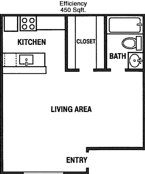 450 sq ft floorplan layout