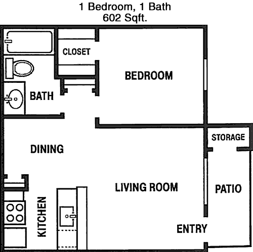 602 sq ft floorplan layout