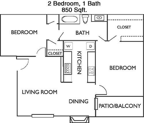 850 sq ft floorplan layout