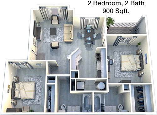 900 sq ft floorplan layout