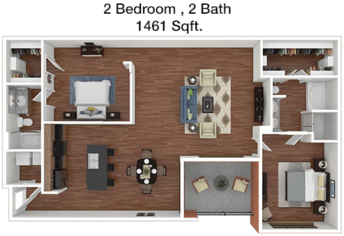 1,461 sq ft floorplan layout