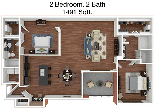 1,491 sq ft floorplan layout