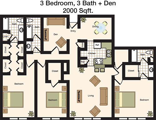 2,000 sq ft floorplan layout