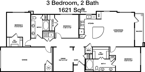 1,621 sq ft floorplan layout