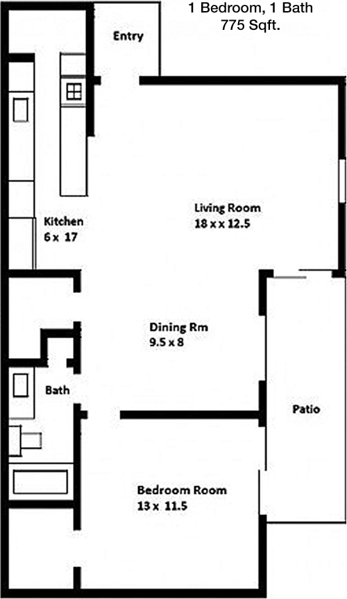 775 sq ft floorplan layout