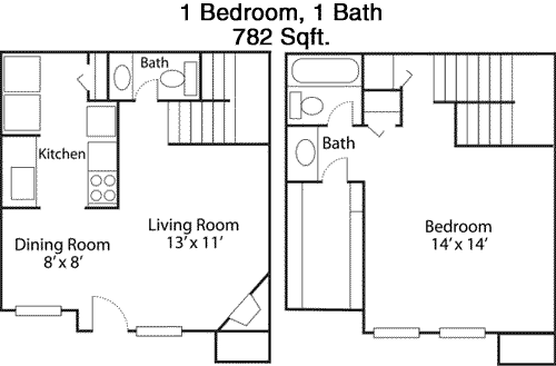 782 sq ft floorplan layout