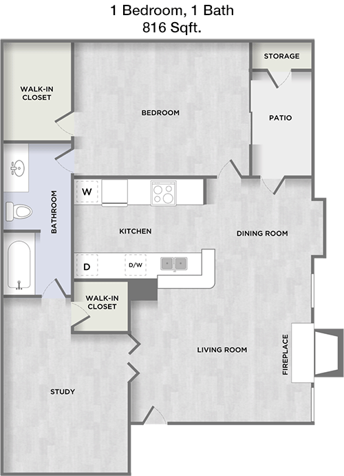 816 sq ft floorplan layout