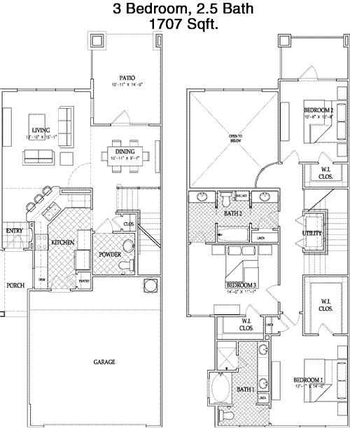 1,707 sq ft floorplan layout