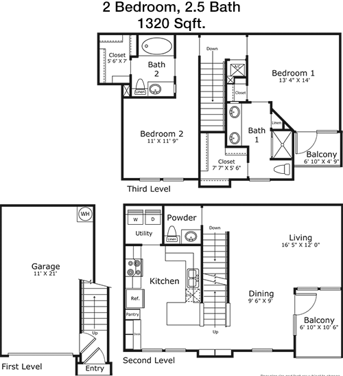 1,320 sq ft floorplan layout