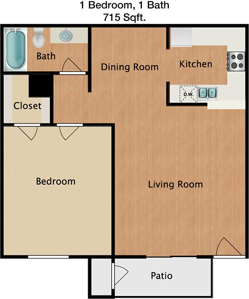 715 sq ft floorplan layout