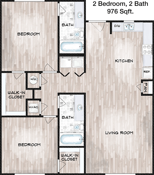 976 sq ft floorplan layout