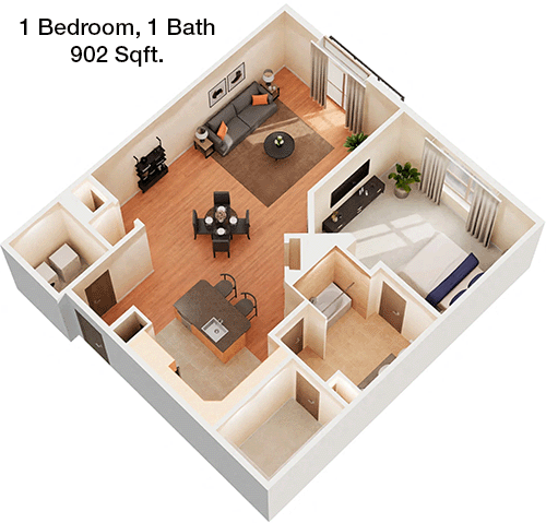902 sq ft floorplan layout