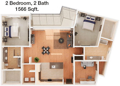 1,566 sq ft floorplan layout