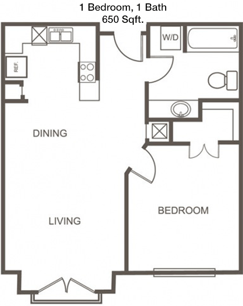650 sq ft floorplan layout