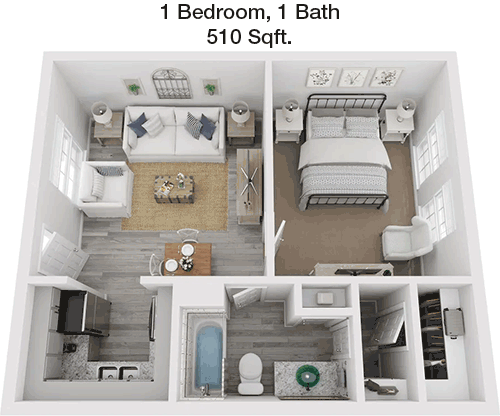 510 sq ft floorplan layout