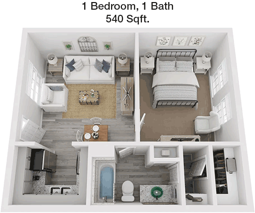 540 sq ft floorplan layout