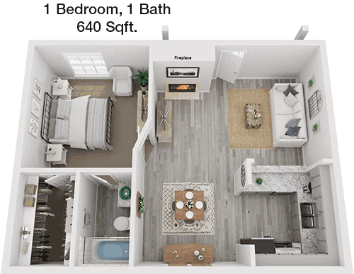 640 sq ft floorplan layout